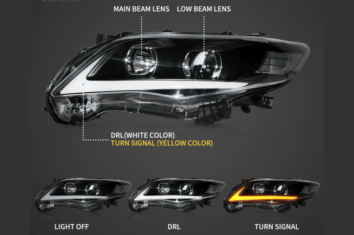 Toyota Corolla 10th Gen (E140 Wide-Body) Facelift Projector Headlights Upgrade (2011-2013) - K2 Industries