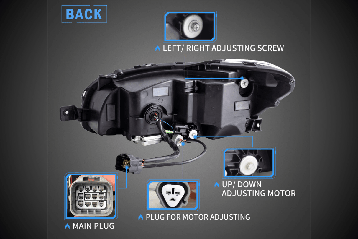 Subaru WRX & WRX STI 1st Gen (VA) Black LED Matrix Projector Headlights (2015-2021) - K2 Industries