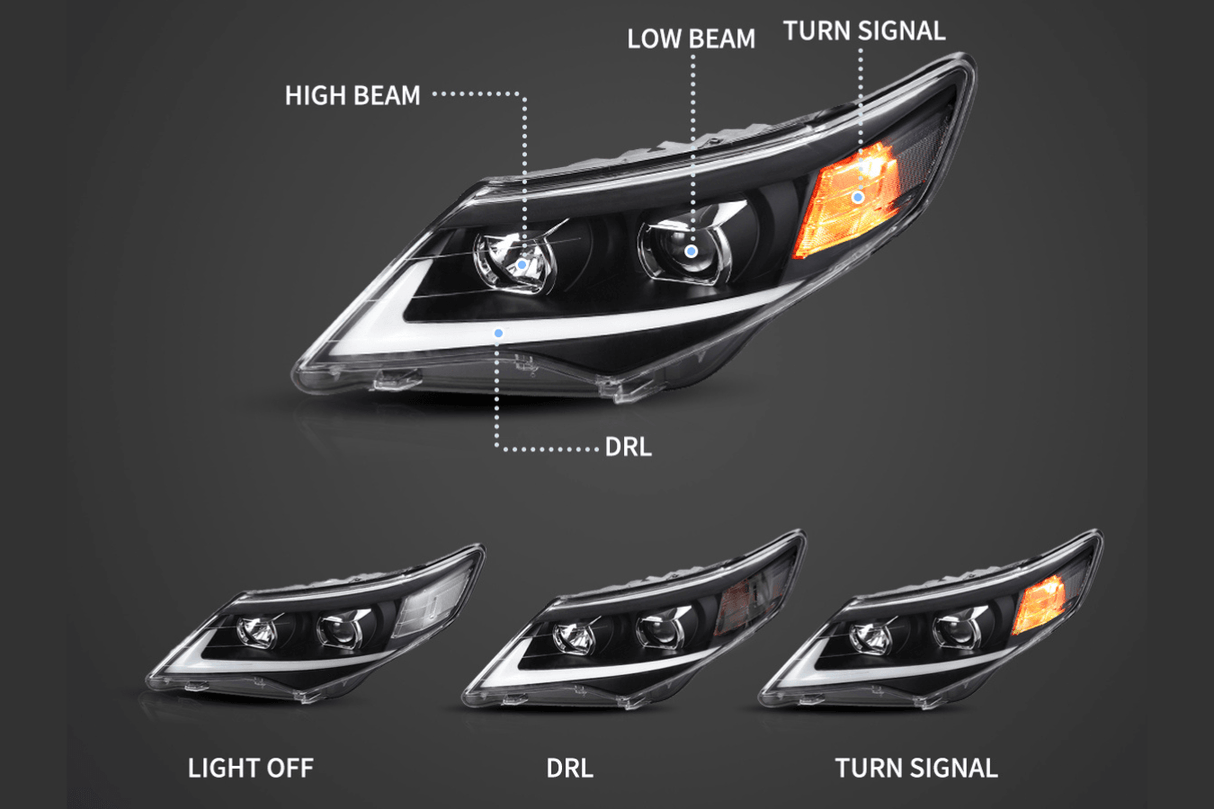 Toyota Camry 7th Gen XV50 Pre-Facelift Regular Models Projector Headlights Upgrade (2011-2014) - K2 Industries