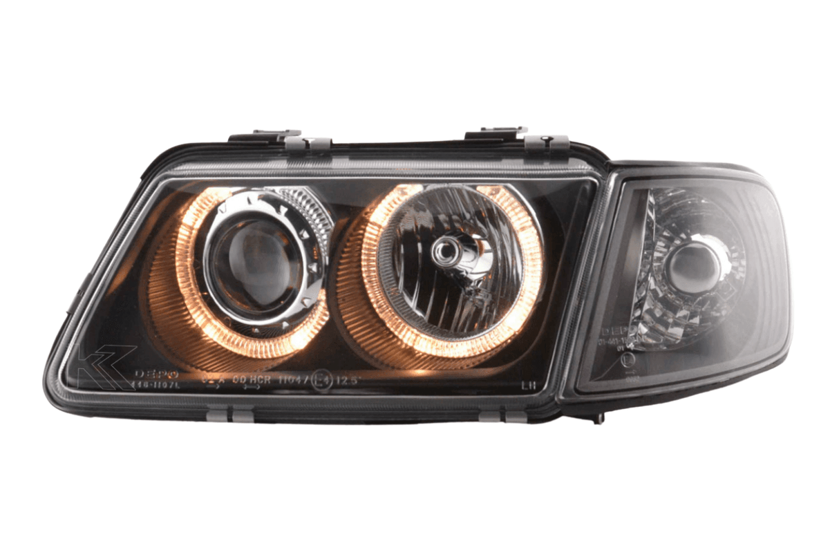 Audi A3 (8L) Black Angel Eye Headlights (1996-2000) - K2 Industries