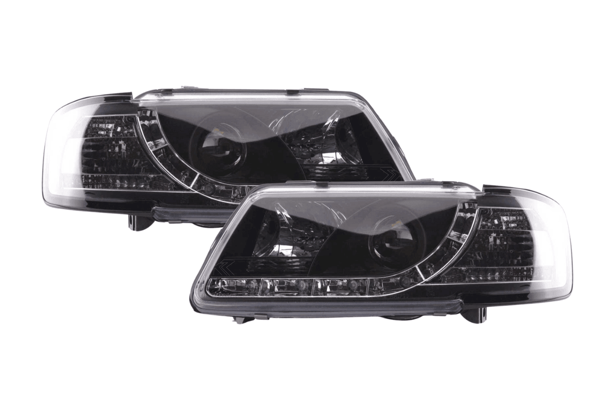 Audi A3 (8L) Black LED Headlights with Daytime Running Lights  (1996-2000) - K2 Industries