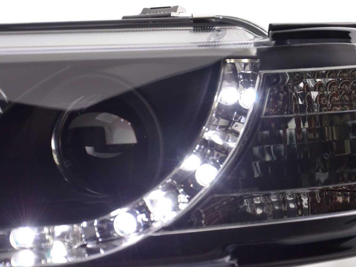 Audi A3 (8L) Black LED Headlights with Daytime Running Lights (1996-2000) - K2 Industries