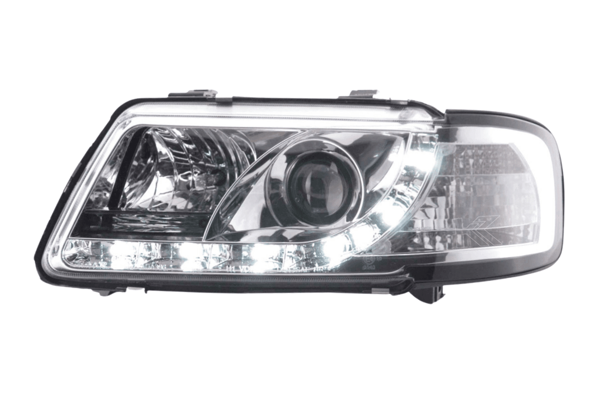 Audi A3 (8L) Chrome LED Headlights with Daytime Running Lights (1996-2000) - K2 Industries