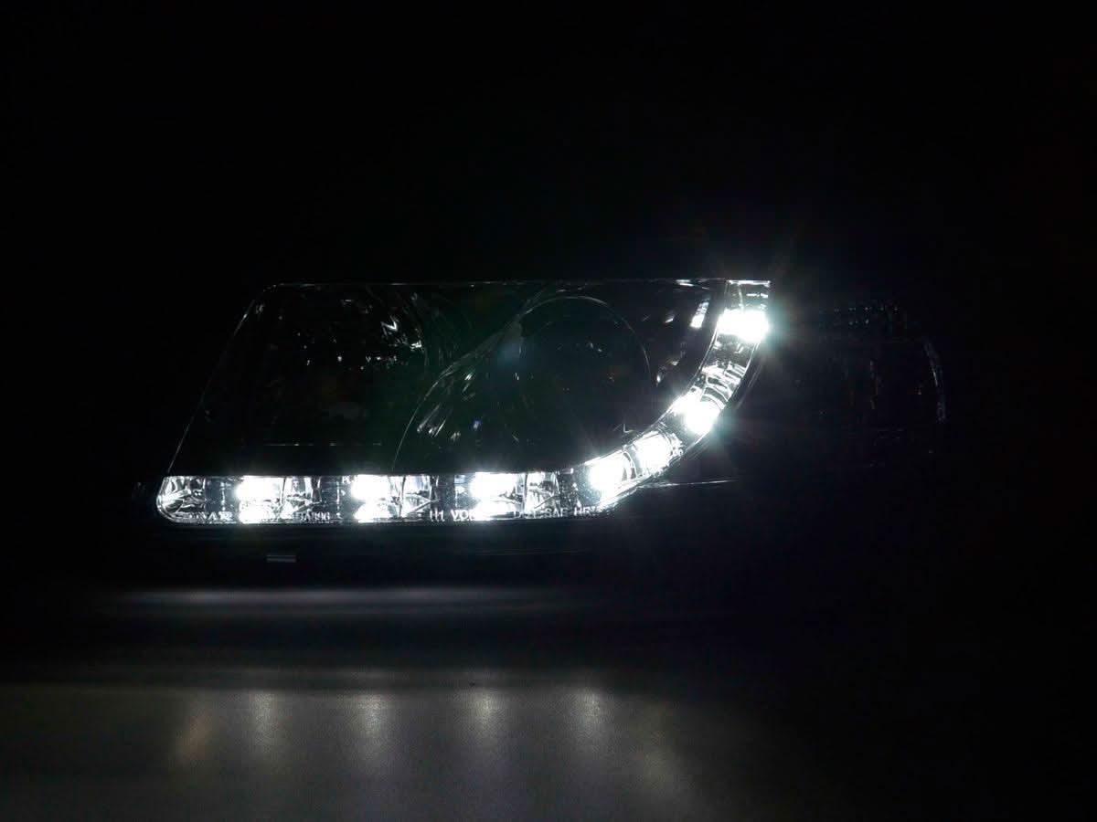 Audi A3 (8L) Chrome LED Headlights with Daytime Running Lights (1996-2000) - K2 Industries
