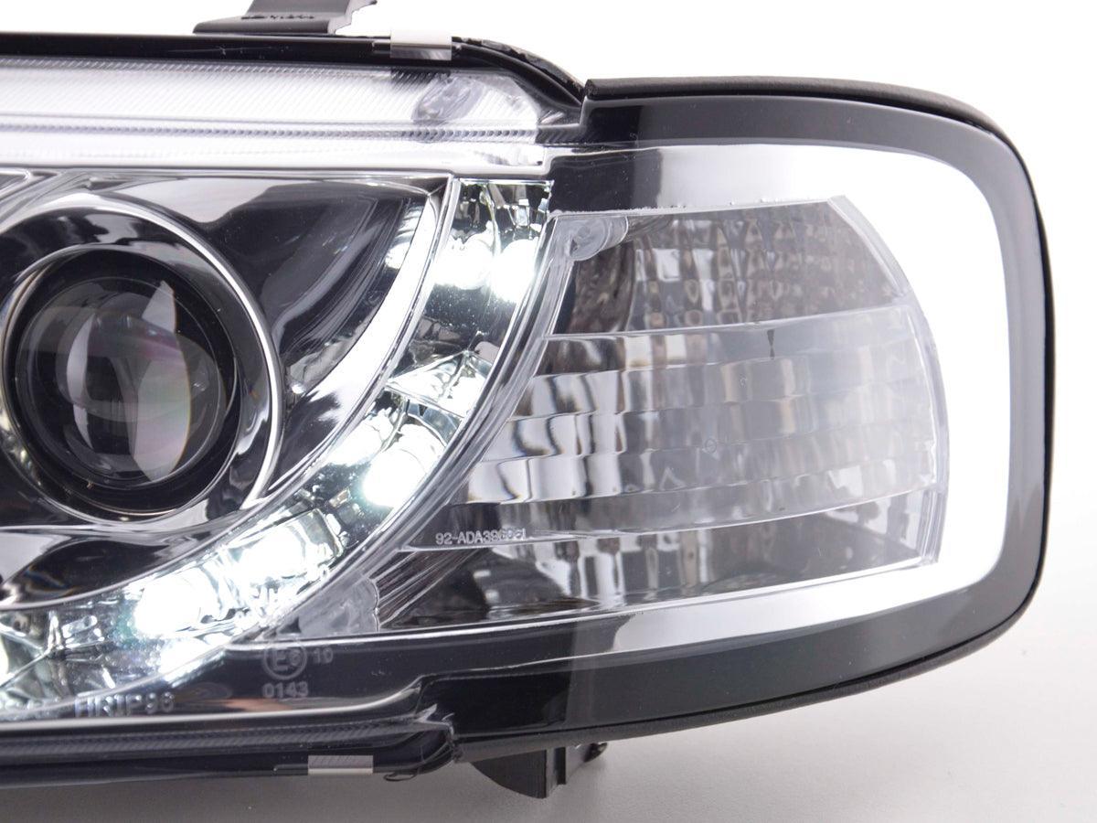 Audi A3 (8L) Chrome LED Headlights with Daytime Running Lights  (1996-2000) - K2 Industries