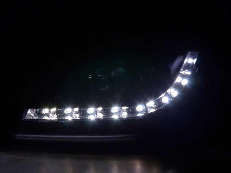 Audi A3 (8P 8PA) Black LED Headlights with Daytime Running Lights (2003-2007) - K2 Industries