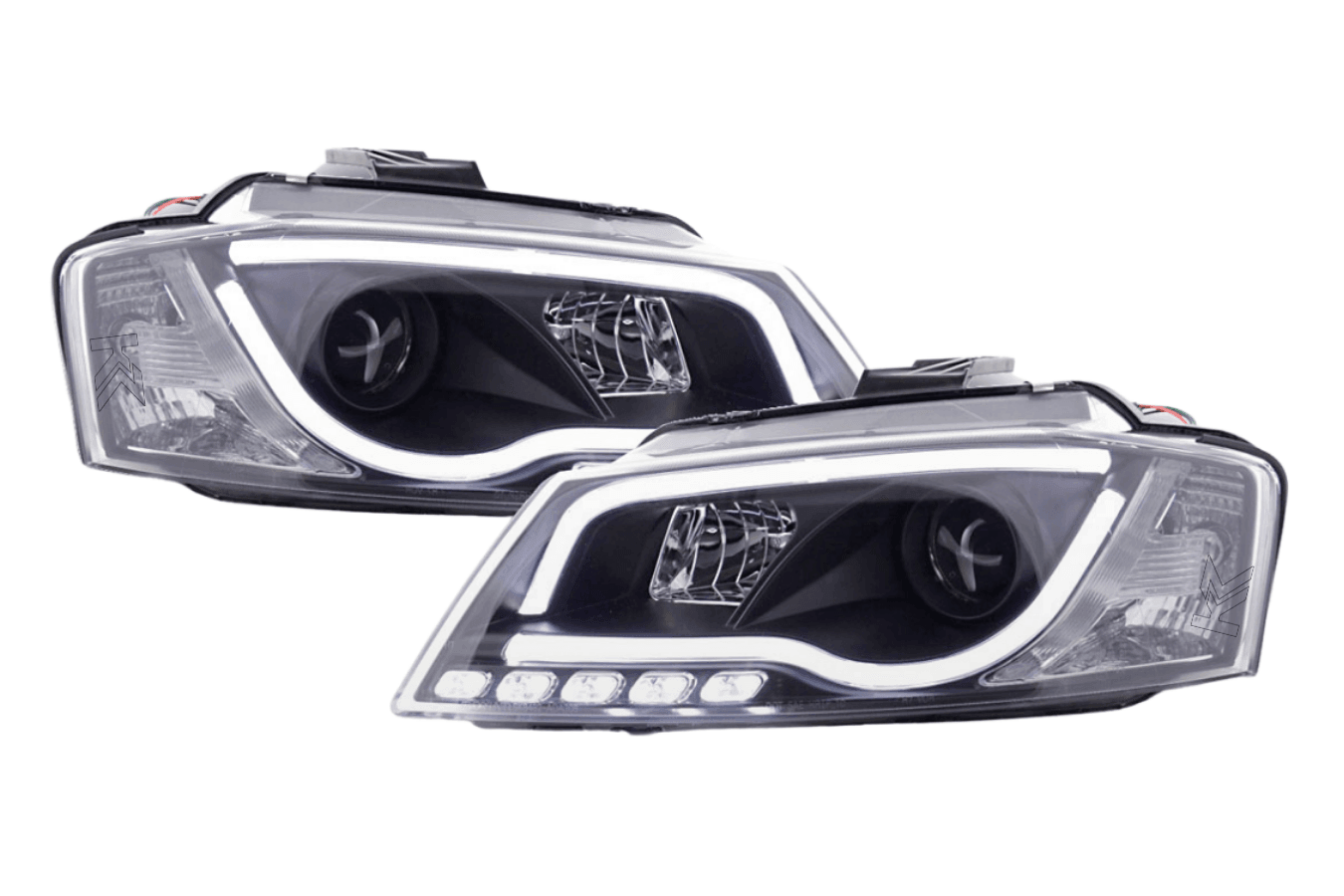Audi A3 (8P 8PA) Black LED Headlights with Daytime Running Lights (2008-2012) - K2 Industries