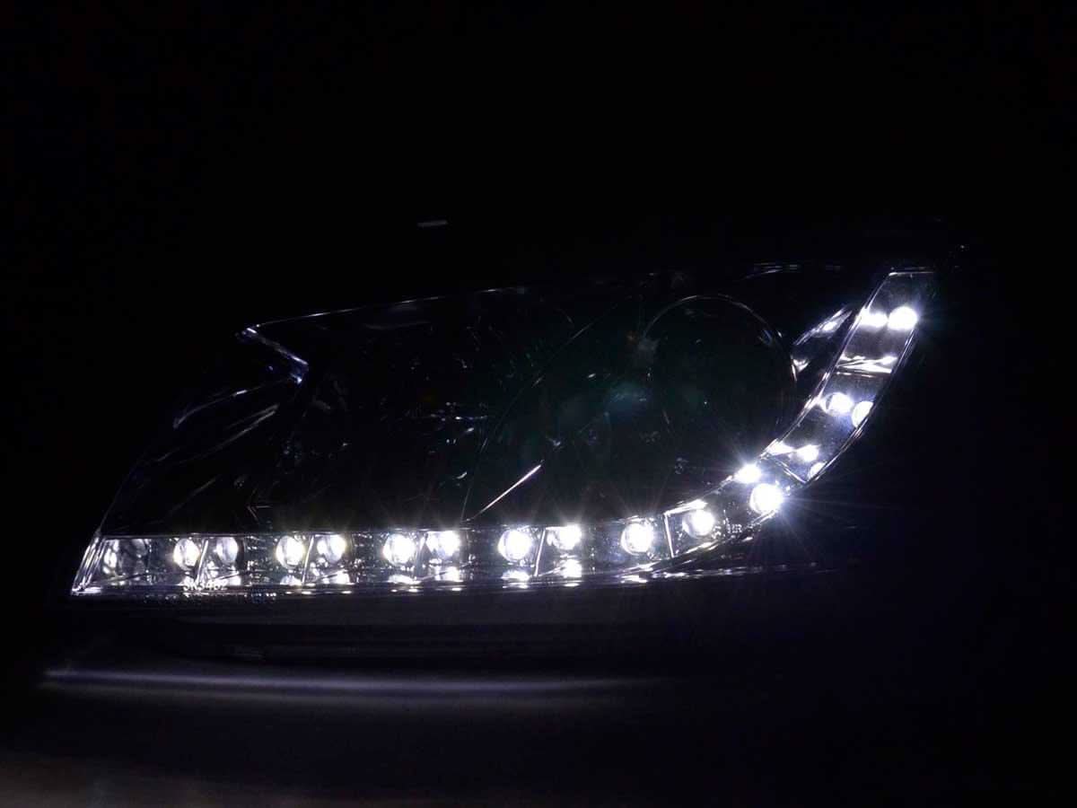 Audi A3 (8P / 8PA) Chrome LED Headlights with Daytime Running Lights (2003 - 2007) - K2 Industries