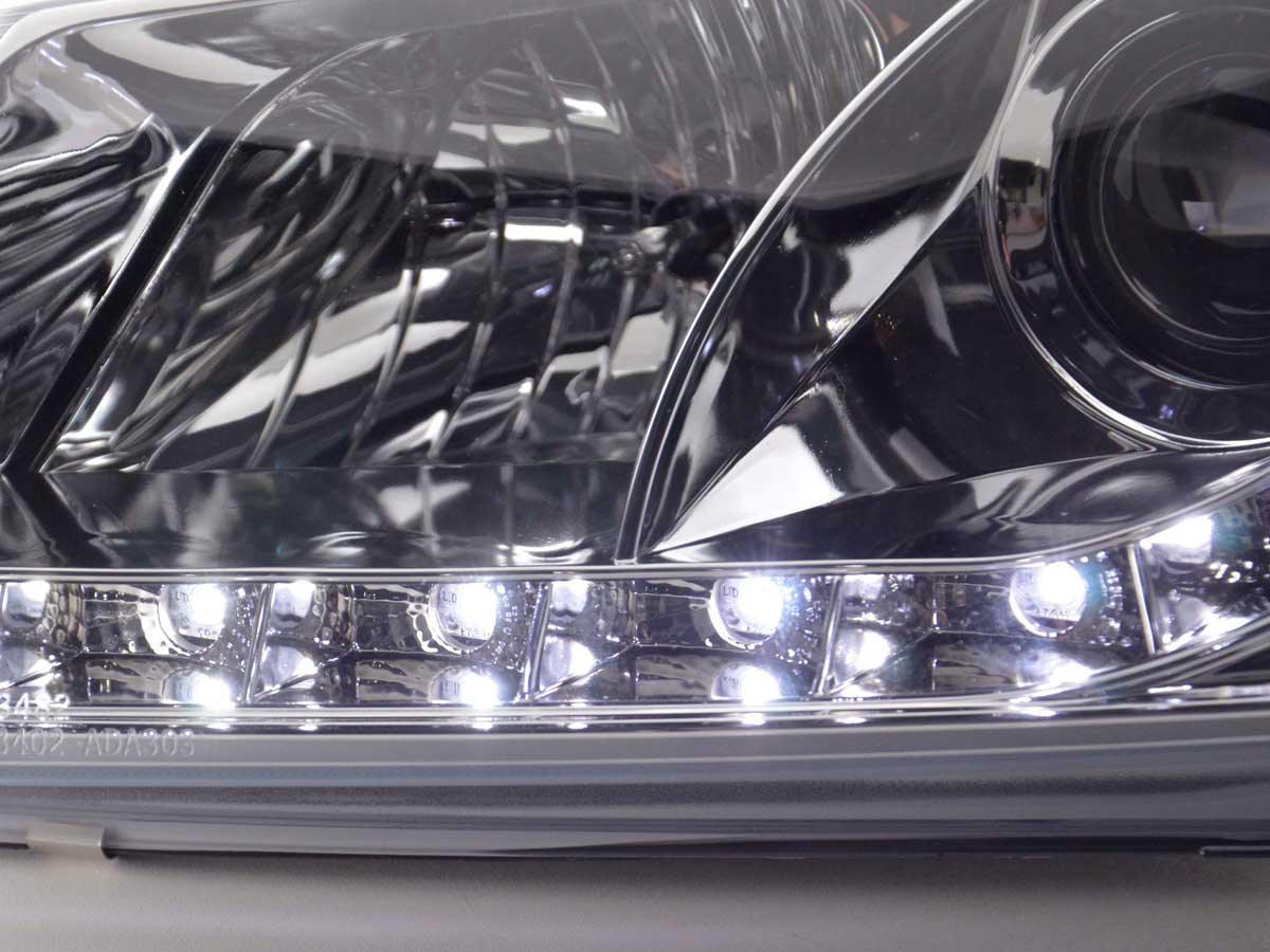 Audi A3 (8P / 8PA) Chrome LED Headlights with Daytime Running Lights (2003 - 2007) - K2 Industries
