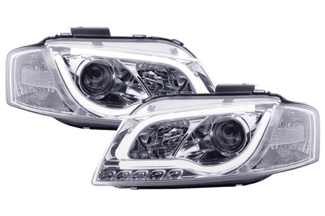 Audi A3 (8P 8PA) Chrome LED Headlights with Daytime Running Lights (2003-2008) - K2 Industries