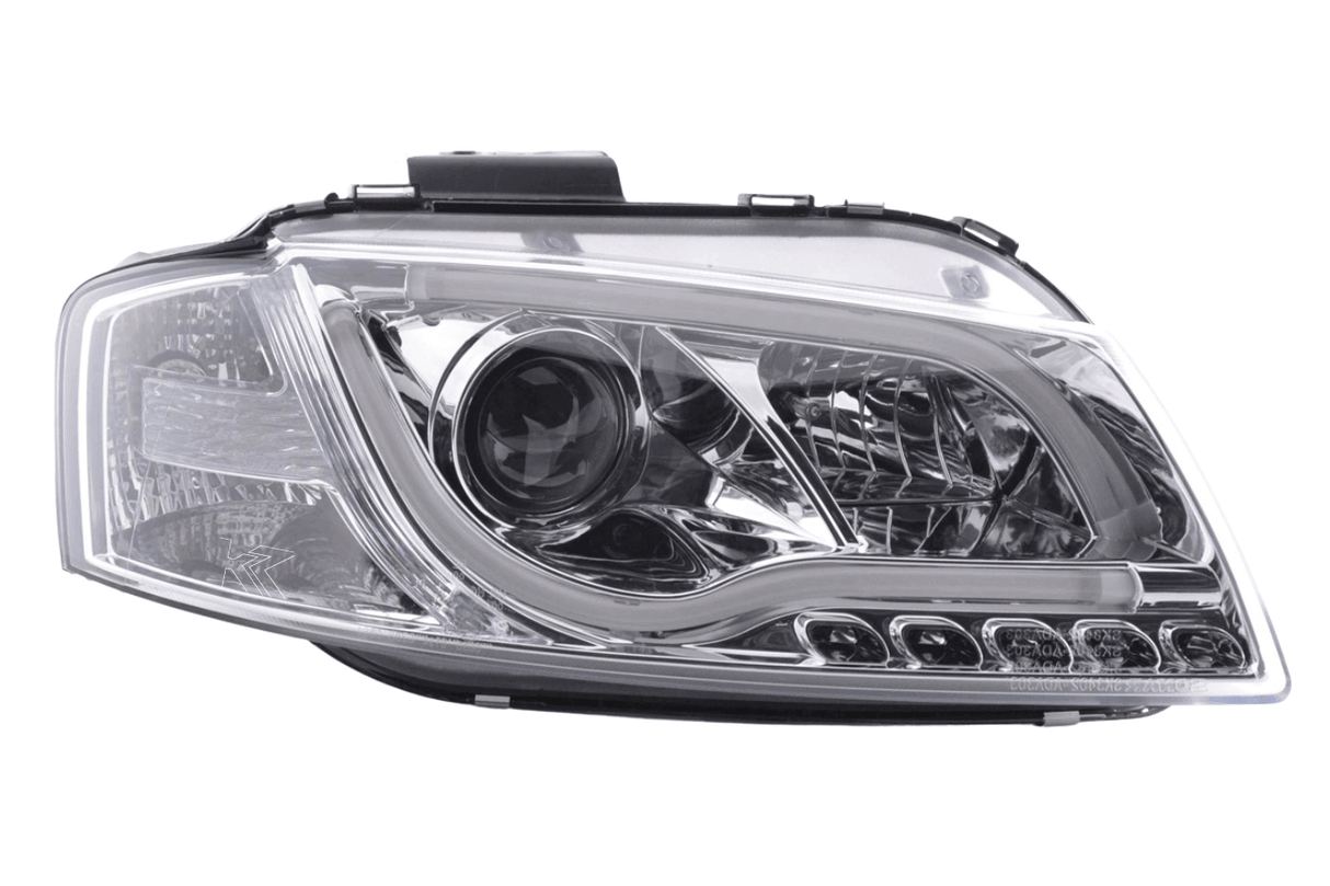 Audi A3 (8P 8PA) Chrome LED Headlights with Daytime Running Lights (2003-2008) - K2 Industries