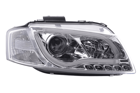 Audi A3 (8P 8PA) Chrome LED Headlights with Daytime Running Lights (2003-2008) - K2 Industries