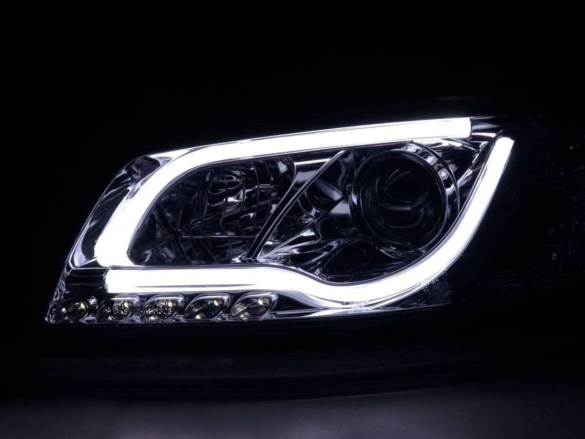 Audi A3 (8P 8PA) Chrome LED Headlights with Daytime Running Lights (2003-2008) - K2 Industries