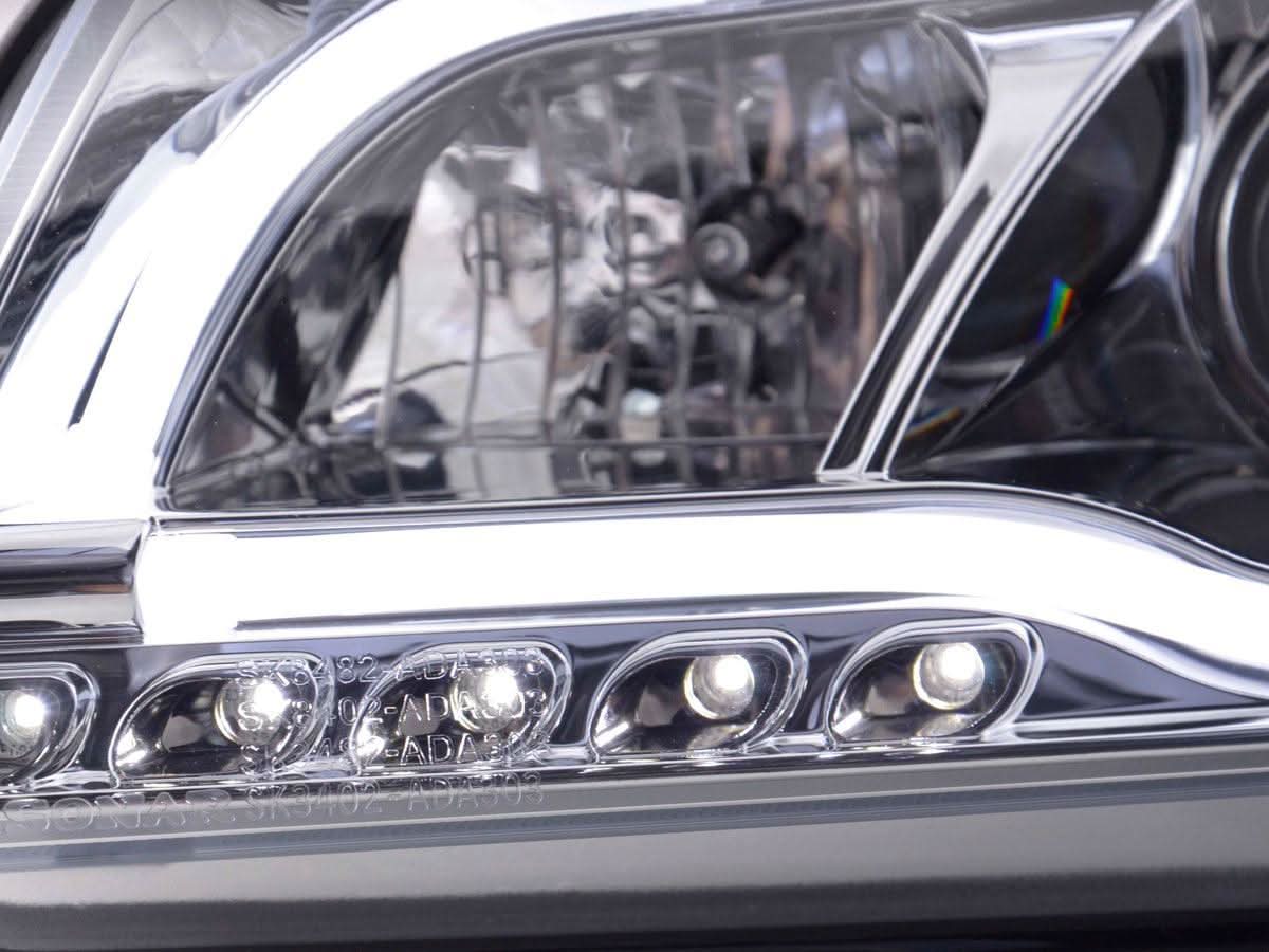 Audi A3 (8P 8PA) Chrome LED Headlights with Daytime Running Lights (2003-2008) - K2 Industries