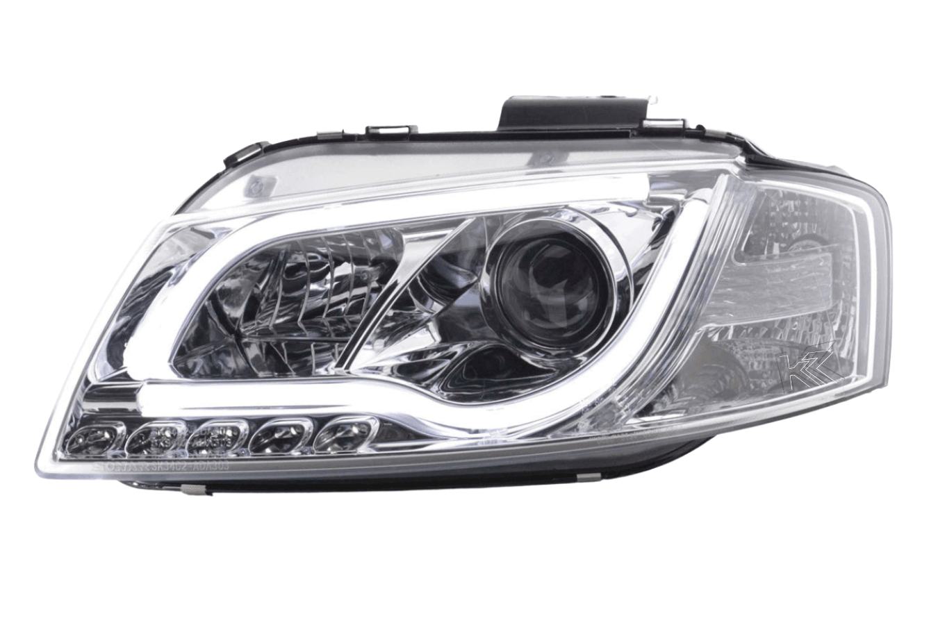 Audi A3 (8P 8PA) Chrome LED Headlights with Daytime Running Lights (2008-2012) - K2 Industries