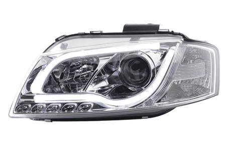 Audi A3 (8P 8PA) Chrome LED Headlights with Daytime Running Lights (2008-2012) - K2 Industries