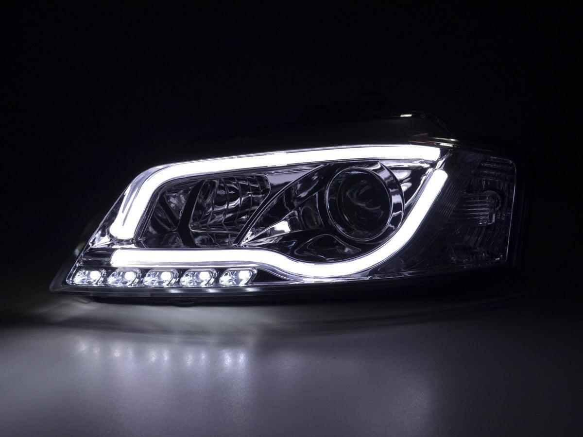 Audi A3 (8P 8PA) Chrome LED Headlights with Daytime Running Lights (2008-2012) - K2 Industries