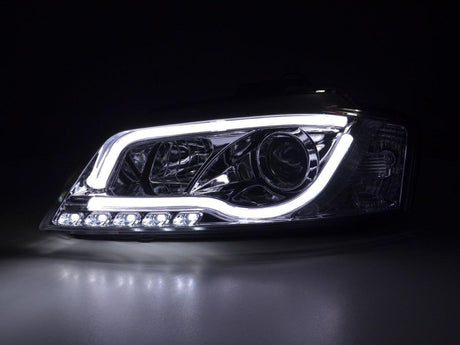 Audi A3 (8P 8PA) Chrome LED Headlights with Daytime Running Lights (2008-2012) - K2 Industries