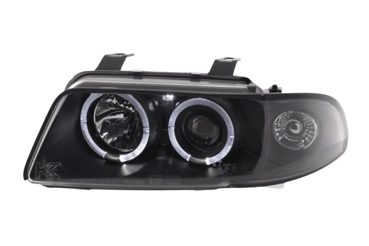 Audi A4 (B5 8D) Black Angel Eye Headlight Set (1995-1999) - K2 Industries