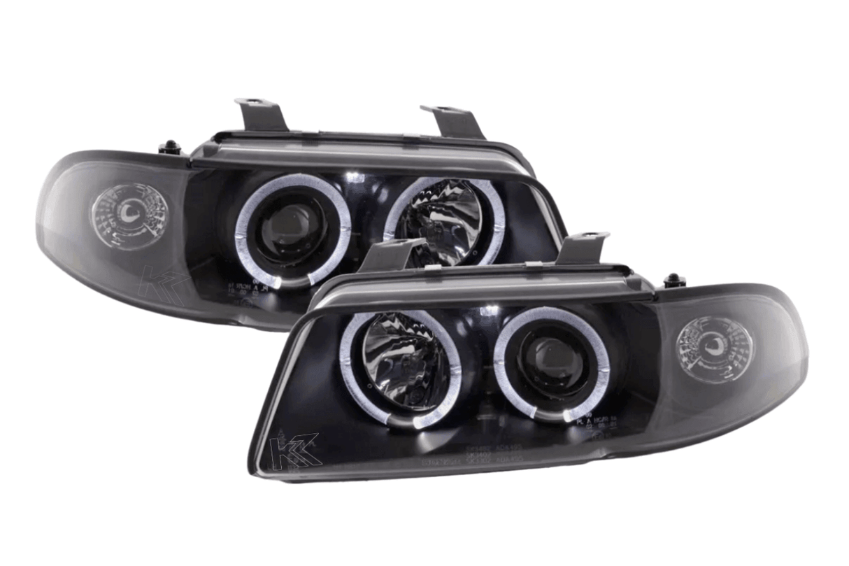 Audi A4 (B5 8D) Black Angel Eye Headlight Set (1995-1999) - K2 Industries