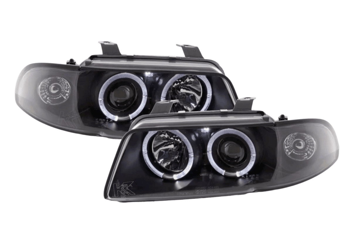 Audi A4 (B5 8D) Black Angel Eye Headlight Set (1995-1999) - K2 Industries