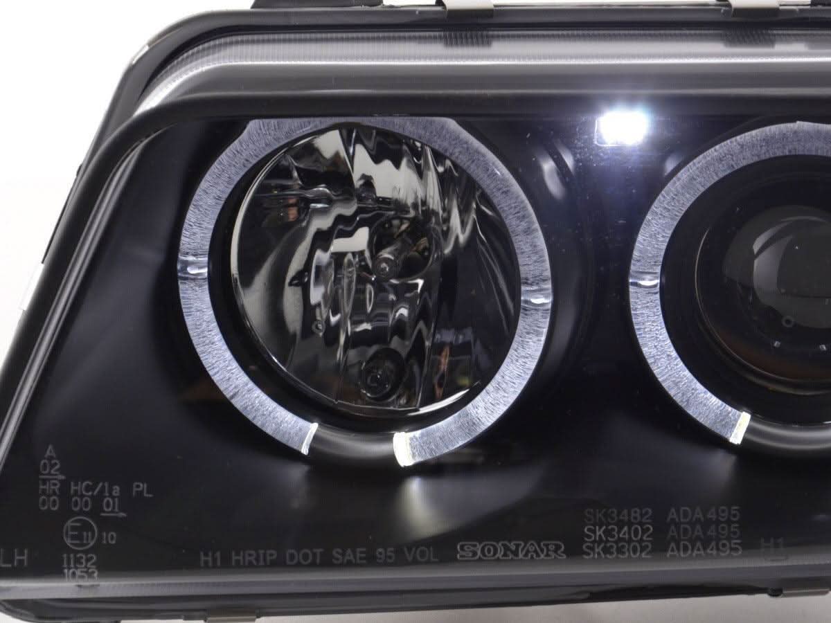 Audi A4 (B5 8D) Black Angel Eye Headlight Set (1995-1999) - K2 Industries
