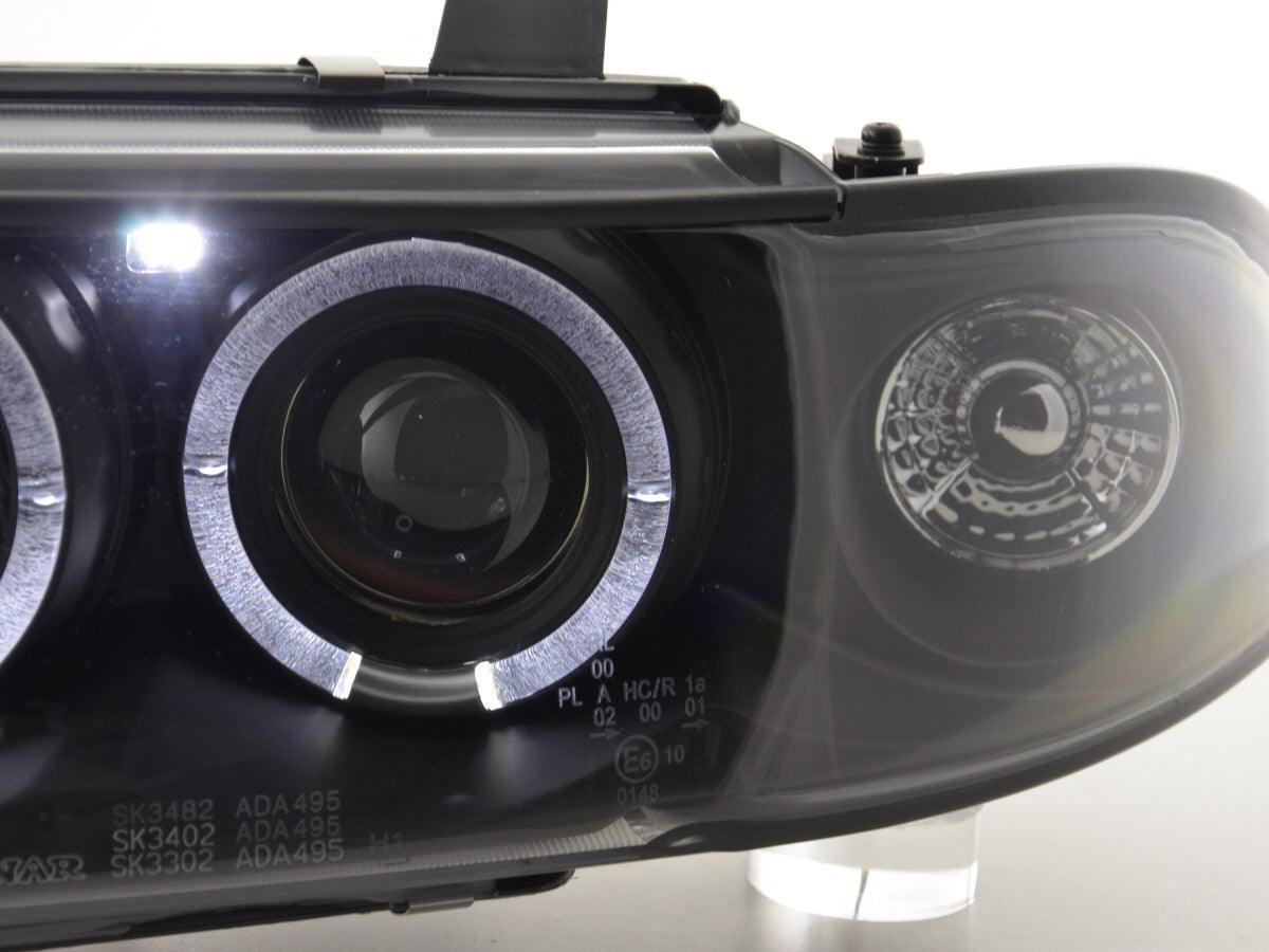 Audi A4 (B5 8D) Black Angel Eye Headlight Set (1995-1999) - K2 Industries