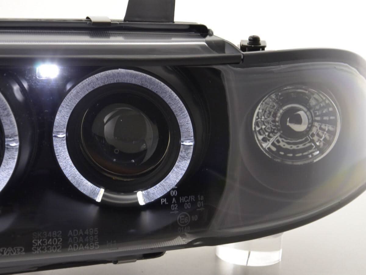 Audi A4 (B5 8D) Black Angel Eye Headlight Set (1995-1999) - K2 Industries