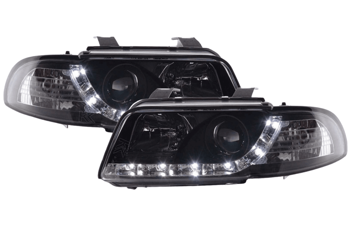 Audi A4 (B5 8D) Black LED Headlights with Daytime Running Lights (1995-1999) - K2 Industries
