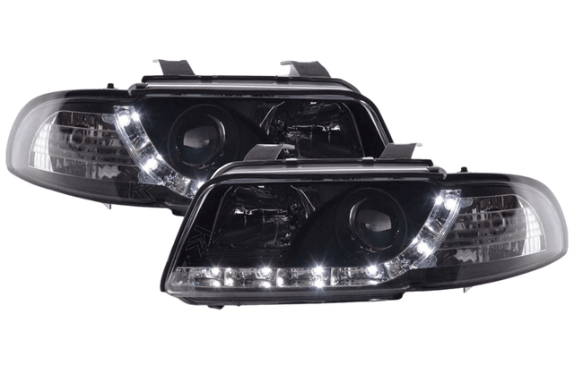Audi A4 (B5 8D) Black LED Headlights with Daytime Running Lights (1995-1999) - K2 Industries