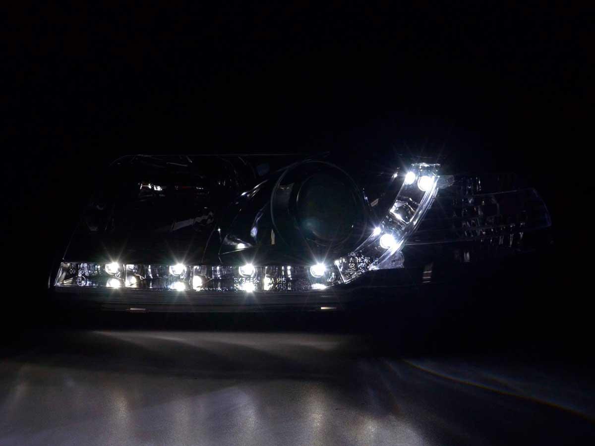 Audi A4 (B5 8D) Chrome LED Headlights with Daytime Running Lights (1995-1999) - K2 Industries