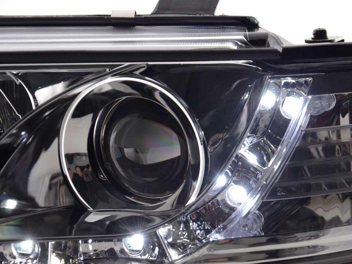 Audi A4 (B5 8D) Chrome LED Headlights with Daytime Running Lights (1995-1999) - K2 Industries