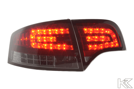 Audi A4 (B7/8E) Sedan Red Smoke LED Taillights Set w/ LED Indicators (2004-2007) - K2 Industries