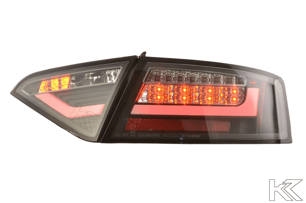 Audi A5 (B8 - 8T) Coupe Black Clear LED Bar Taillights (2007-2011)- For Halogen Models - K2 Industries