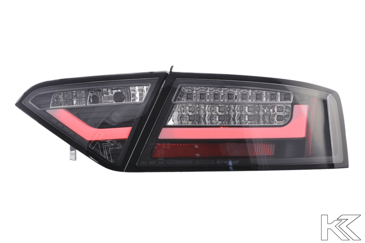 Audi A5 (B8 - 8T) Coupe Black Clear LED Bar Taillights (2007-2011)- For Halogen Models - K2 Industries