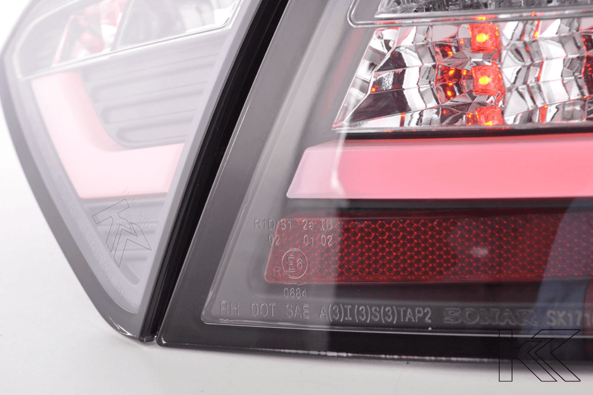 Audi A5 (B8 - 8T) Coupe Black Clear LED Bar Taillights (2007-2011)- For Halogen Models - K2 Industries