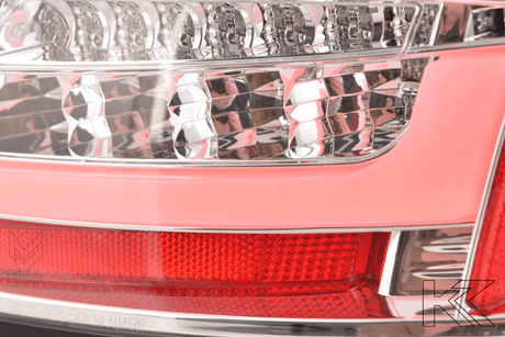 Audi A5 (B8 - 8T) Coupe Chrome Clear LED Bar Taillights (2007-2011)- For Halogen Models - K2 Industries