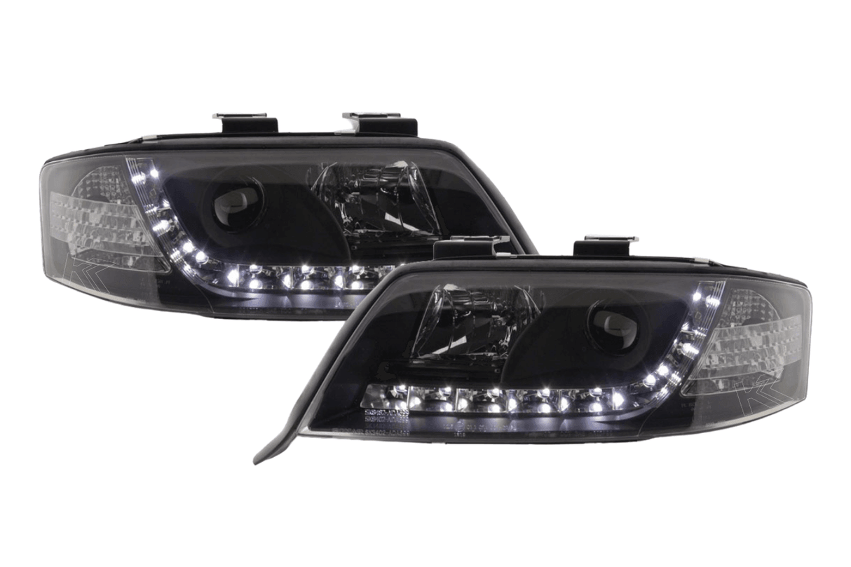 Audi A6 (C5 4B) Black LED Headlights with Daytime Running Lights (1997-2001) - K2 Industries