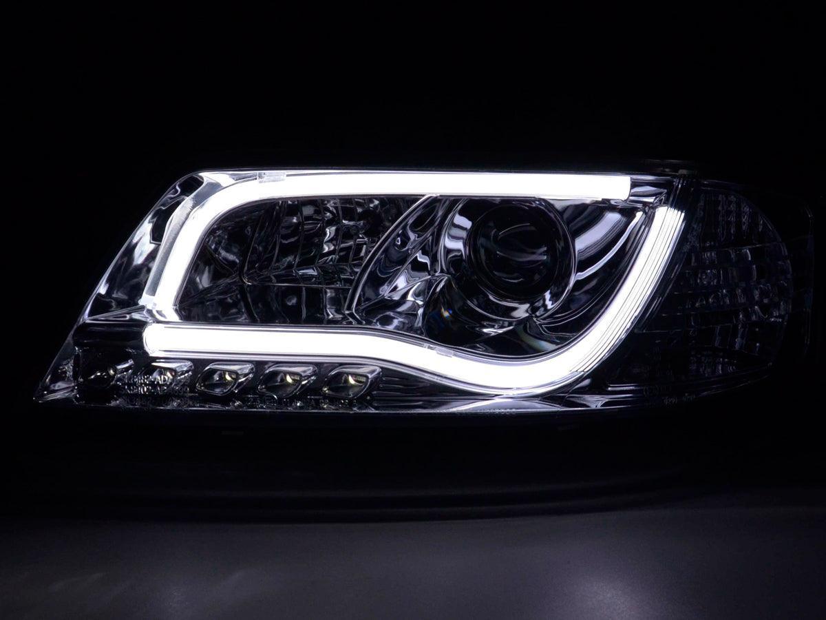 Audi A6 (C5 4B) Chrome LED Headlights with Daytime Running Lights (1997-2001) - K2 Industries