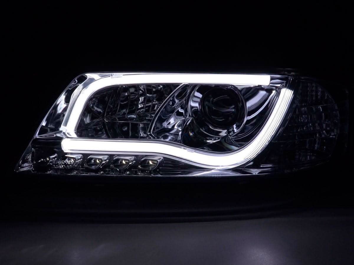 Audi A6 (C5 4B) Chrome LED Headlights with Daytime Running Lights (1997-2001) - K2 Industries