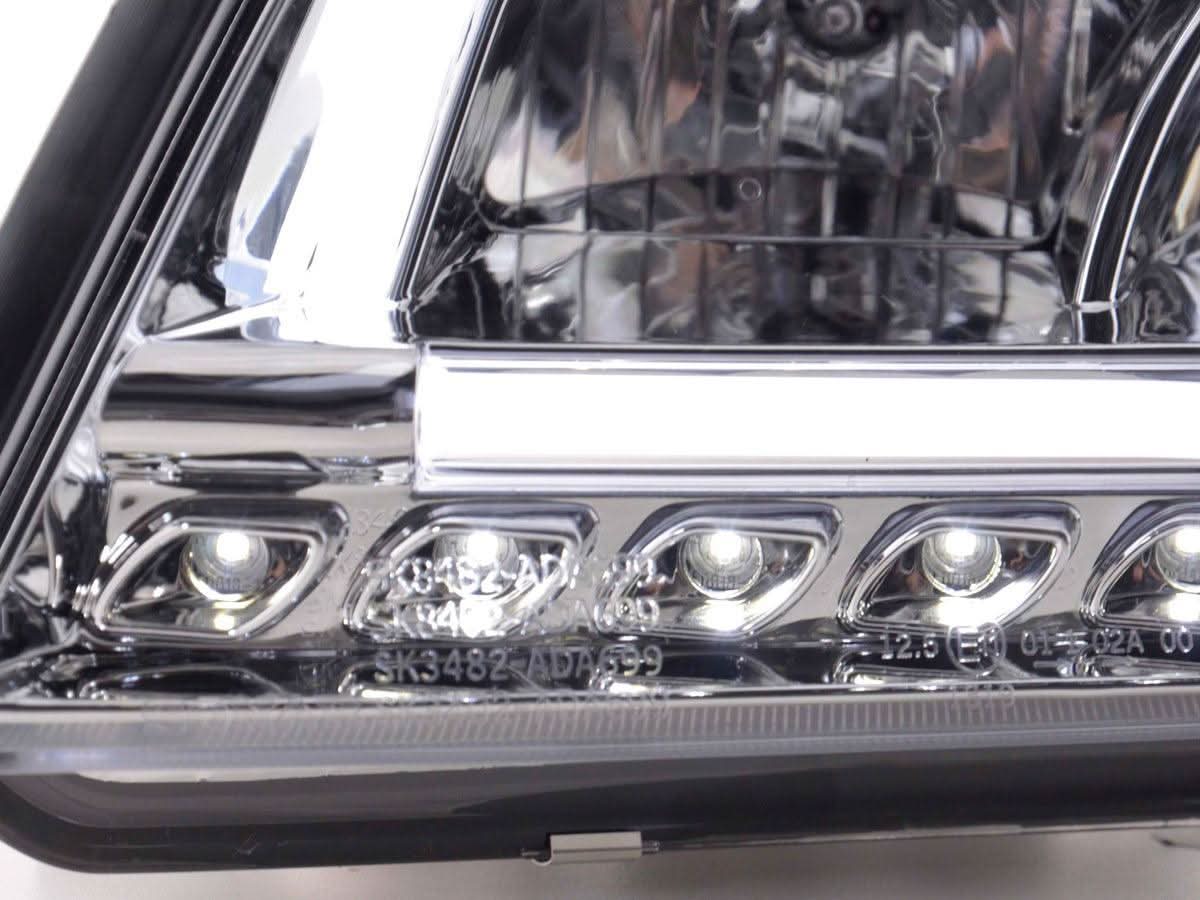 Audi A6 (C5 4B) Chrome LED Headlights with Daytime Running Lights (1997-2001) - K2 Industries