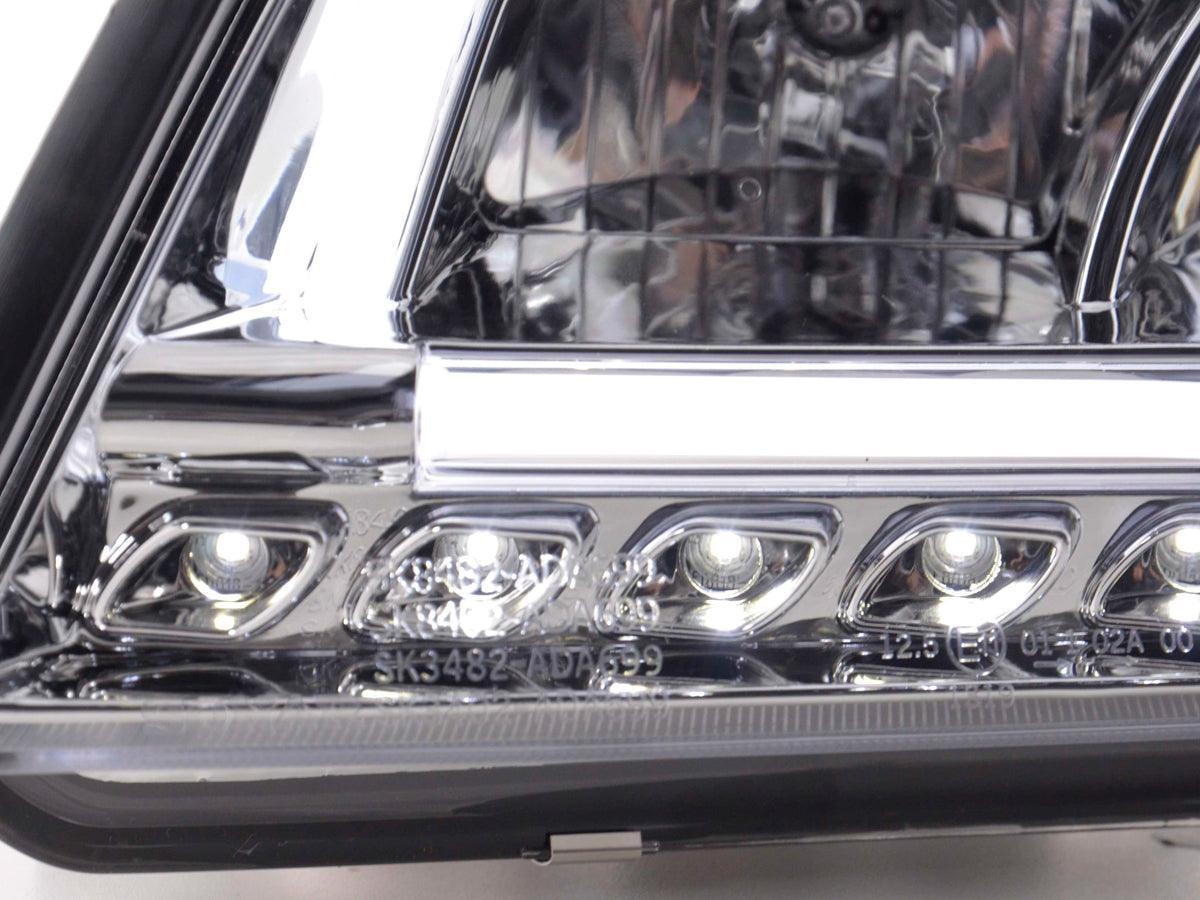 Audi A6 (C5 4B) Chrome LED Headlights with Daytime Running Lights (1997-2001) - K2 Industries