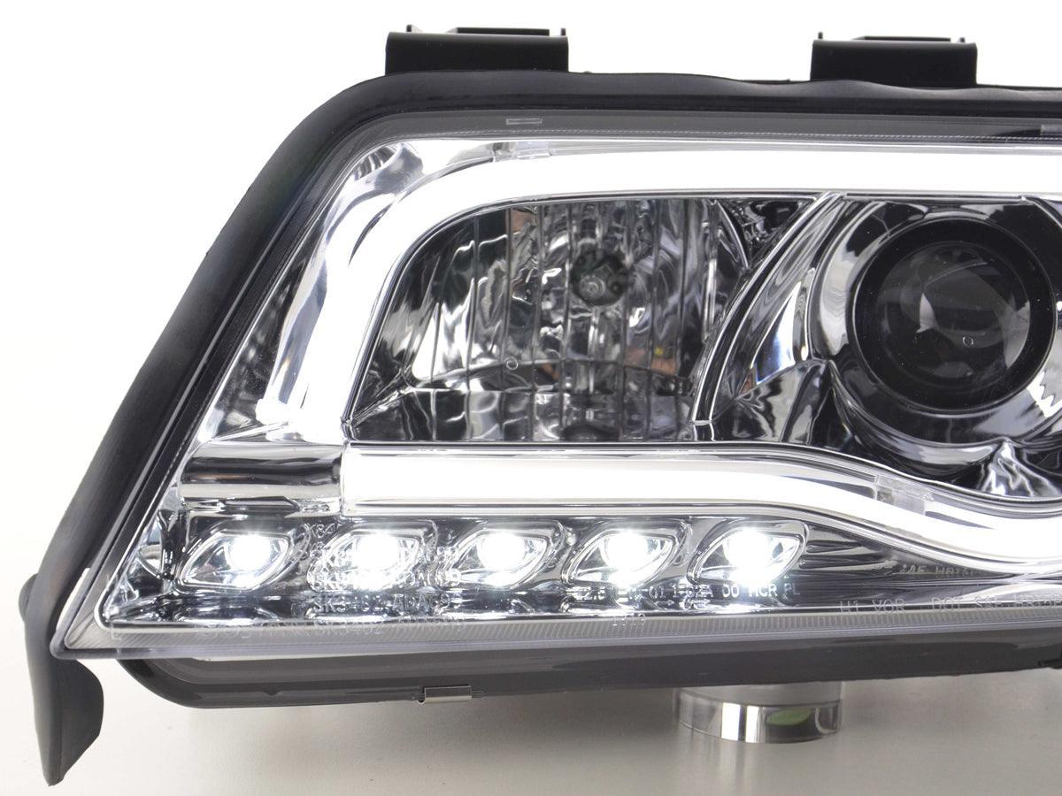 Audi A6 (C5 4B) Chrome LED Headlights with Daytime Running Lights (1997-2001) - With R87 approval - K2 Industries