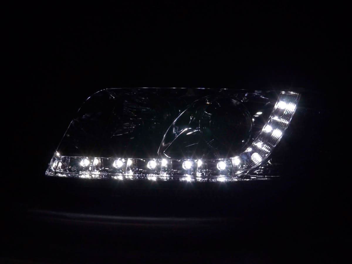 Audi A6 (C5 4B) Chrome LED Headlights with Daytime Running Lights (2001-2004) - K2 Industries