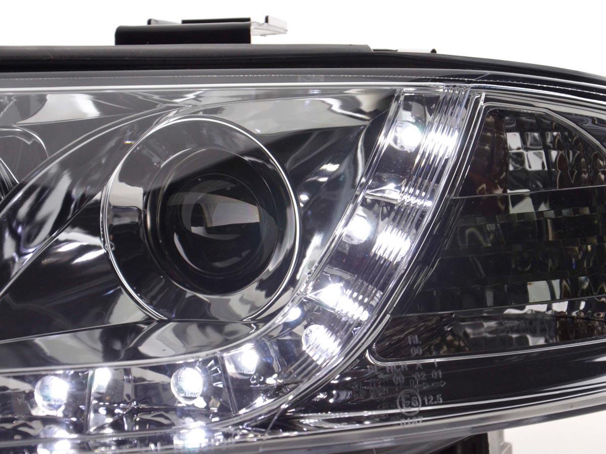 Audi A6 (C5 4B) Chrome LED Headlights with Daytime Running Lights (2001-2004) - K2 Industries