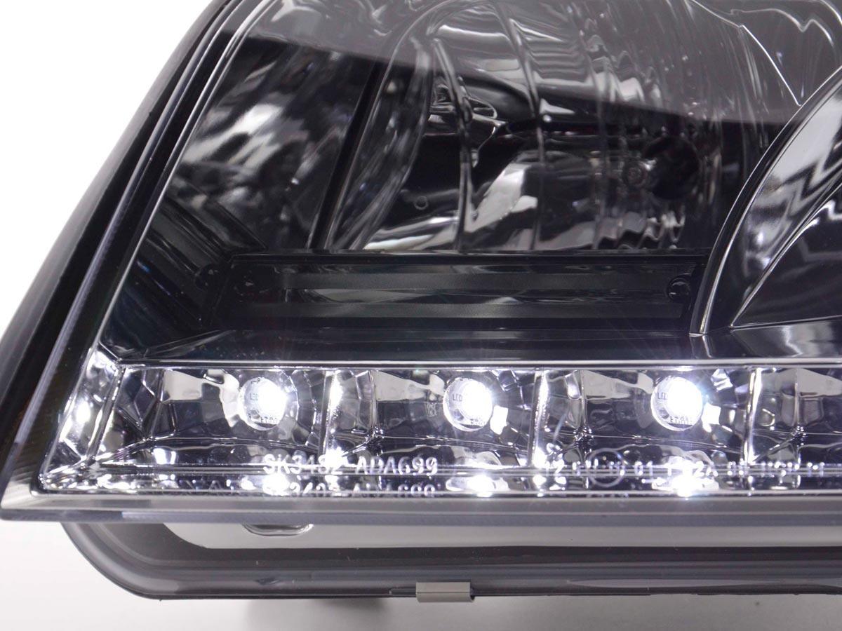 Audi A6 (C5 4B) Chrome LED Headlights with Daytime Running Lights (2001-2004) - K2 Industries