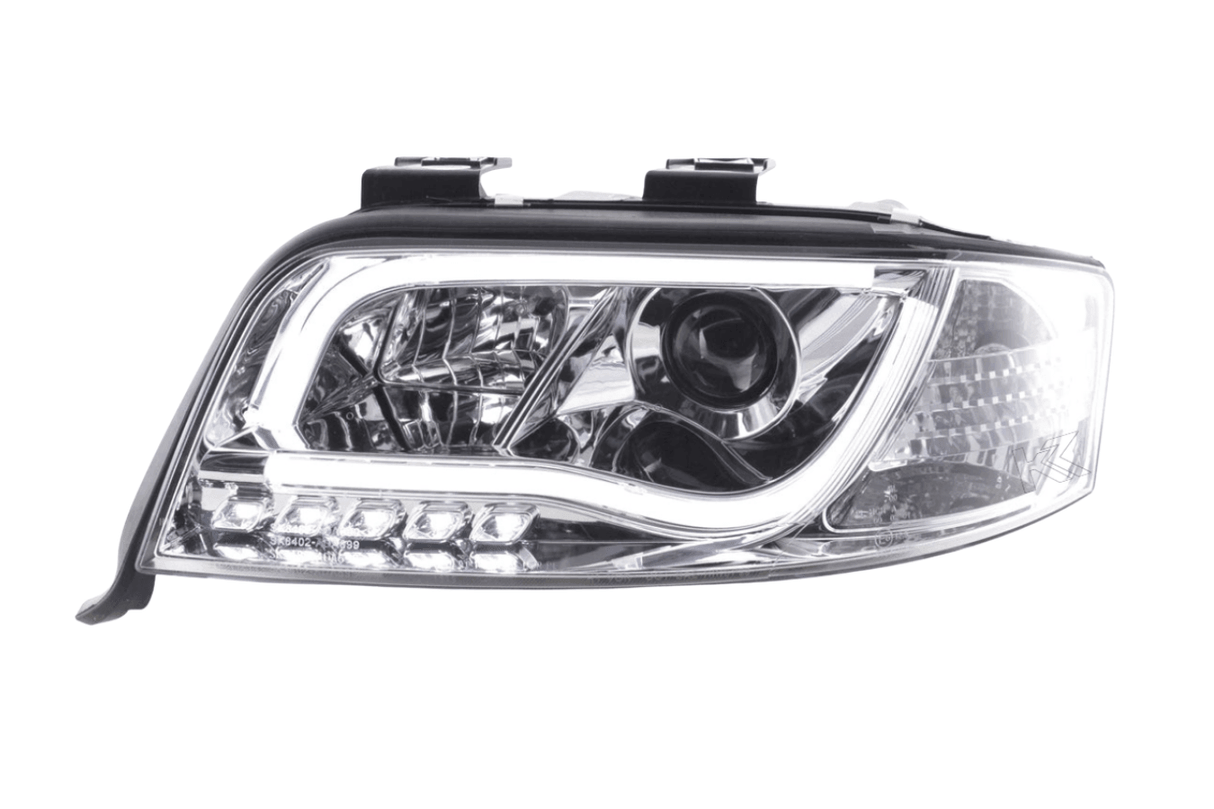 Audi A6 (C5 4B) Chrome LED Headlights with Daytime Running Lights (2001-2004) - With R87 approval - K2 Industries