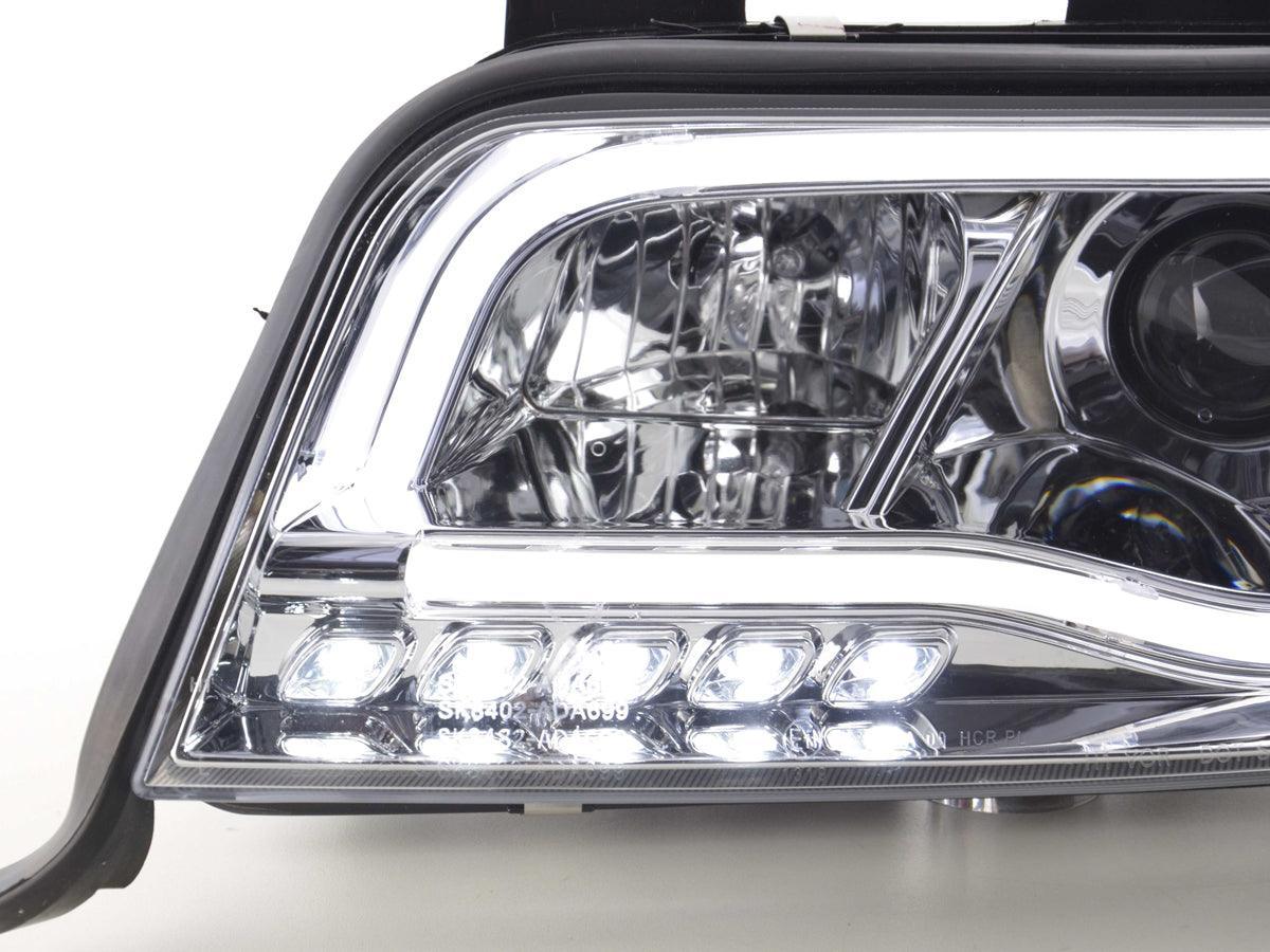Audi A6 (C5 4B) Chrome LED Headlights with Daytime Running Lights (2001-2004) - With R87 approval - K2 Industries