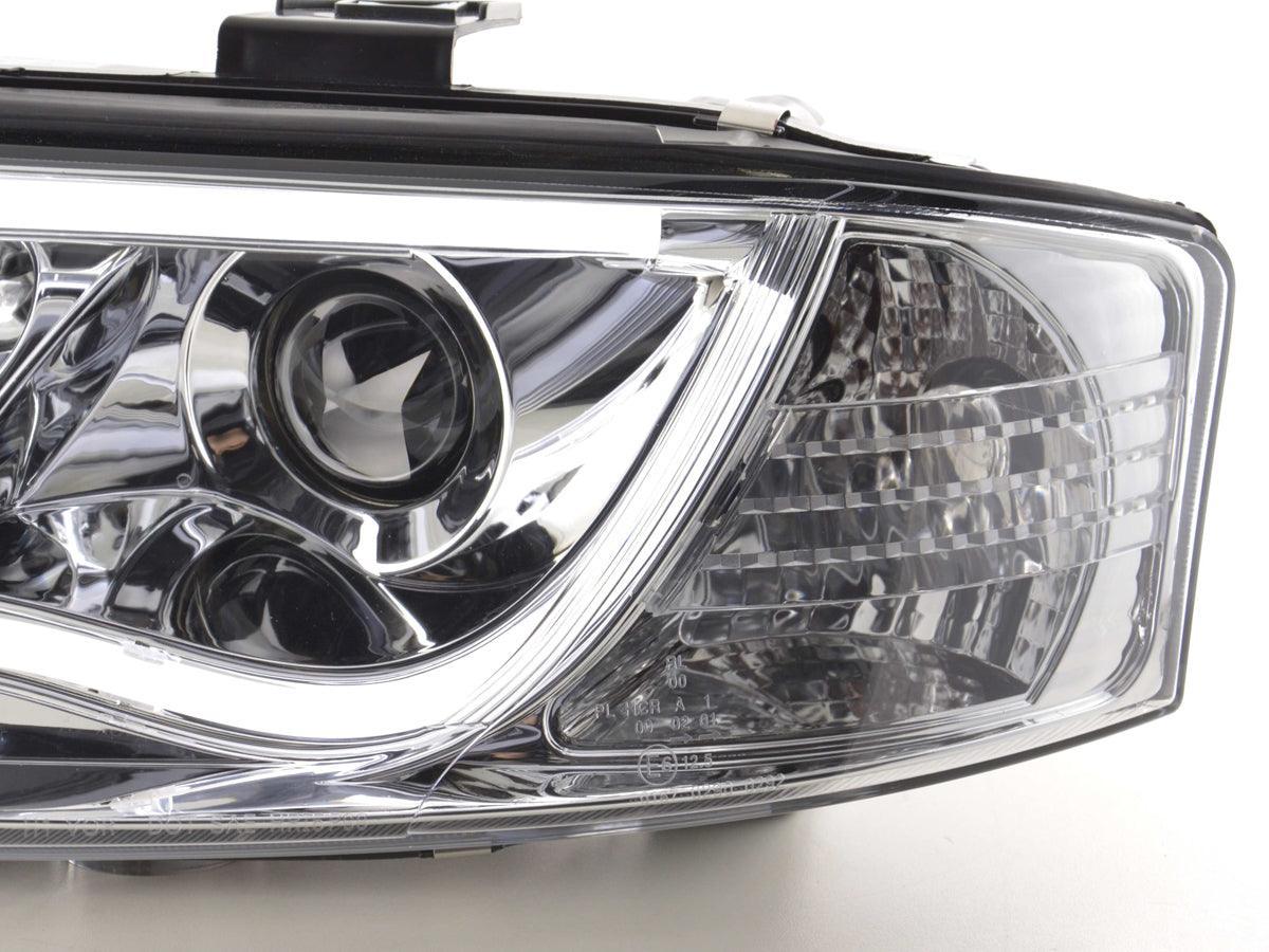 Audi A6 (C5 4B) Chrome LED Headlights with Daytime Running Lights (2001-2004) - With R87 approval - K2 Industries
