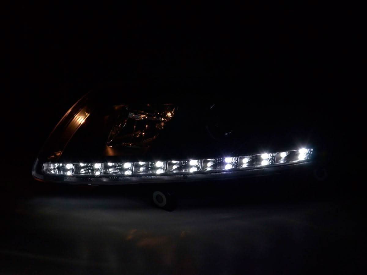 Audi A6 (C6 4F) Black Xenon LED Headlights with Daytime Running Lights (2004-2008) - K2 Industries